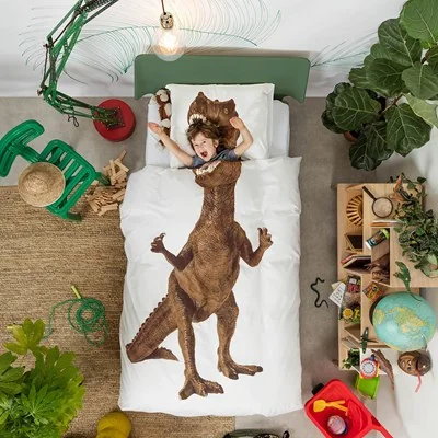 Snurk dino duvet cover and pillowcase set