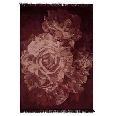 Stitchy roses living room rug