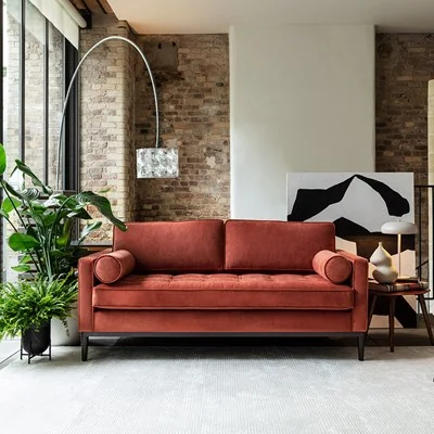 Swyft model 02 velvet brick 2 seater