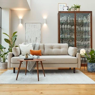 Swyft model 04 double sofa bed in linen pumice