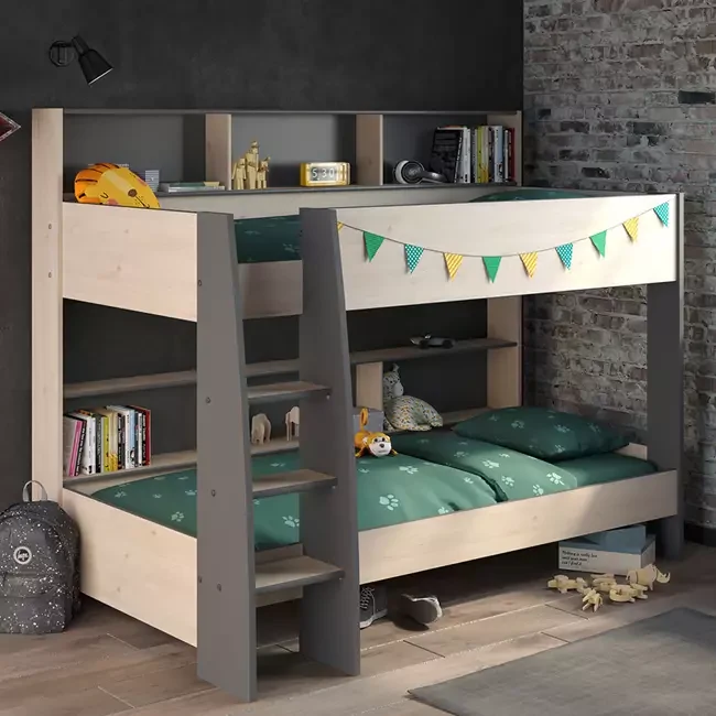 Tam tam 5 bunk bed in grey and oak effect from parisot
