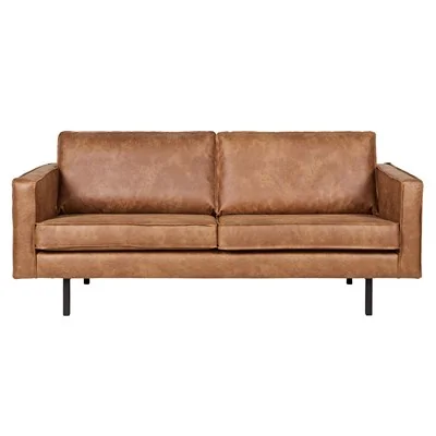 Tan leather 2 seater sofa
