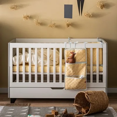 Vox simple cot bed in white with black feet