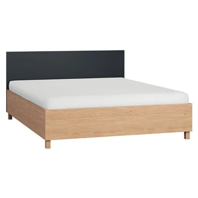 Vox simple king bed frame in black and oak effect
