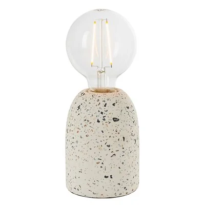 White concreate and resin lamp for table