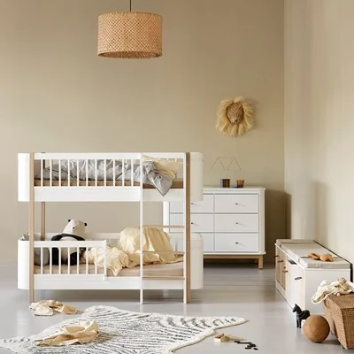 White and oak mini plus kids bunk bed by oliver
