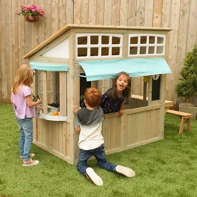 Wooden playhouse market outdoor playground equipment