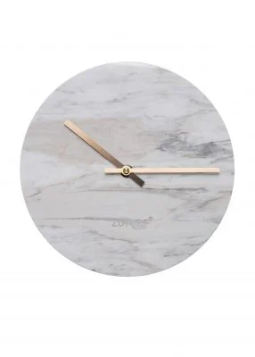 52076 Zuiver Marble Time Wall Clock in White (2)