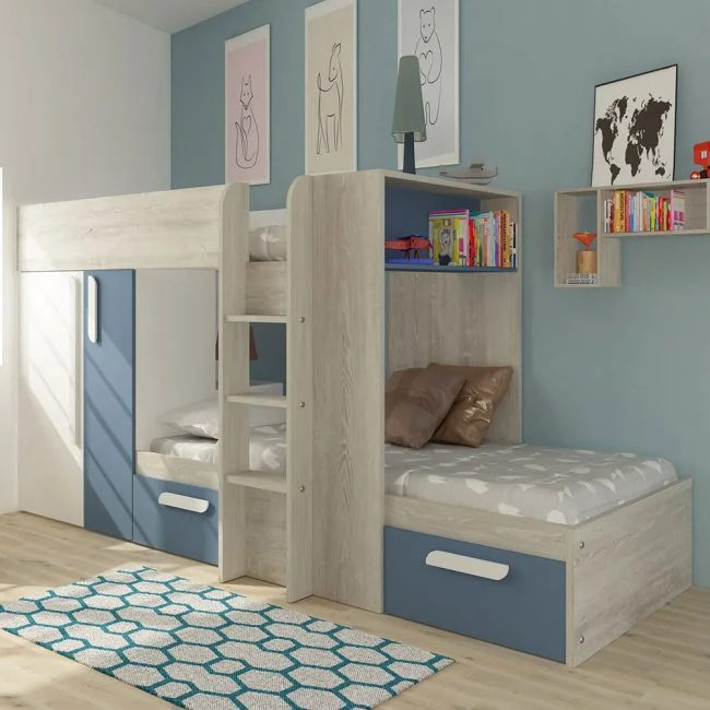 Boys-Blue-Bunk-Bed-with-Storage