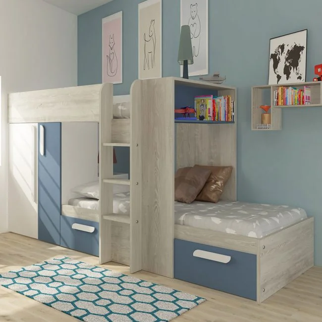 Boys-Blue-Bunk-Bed-with-Storage