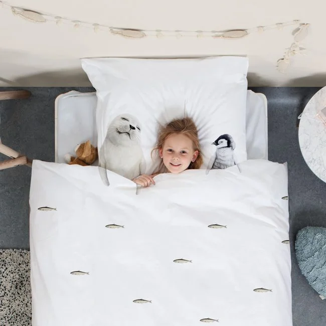 Girls-Penguin-and-Seal-Cotton-Bedding-and-Pillowcase-Set