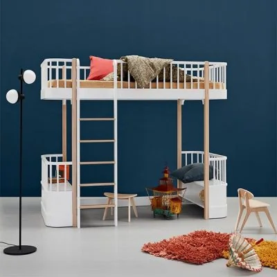 Oliver-Furniture-White-and-Oak-Loft-Bed