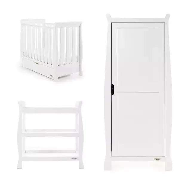 Nc obaby 3 piece nursery furniture set with single wardrobe and open changing unit