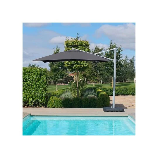 Maze Rattan Zeus 3m Square Rotating Cantilever Parasol With LED Lights