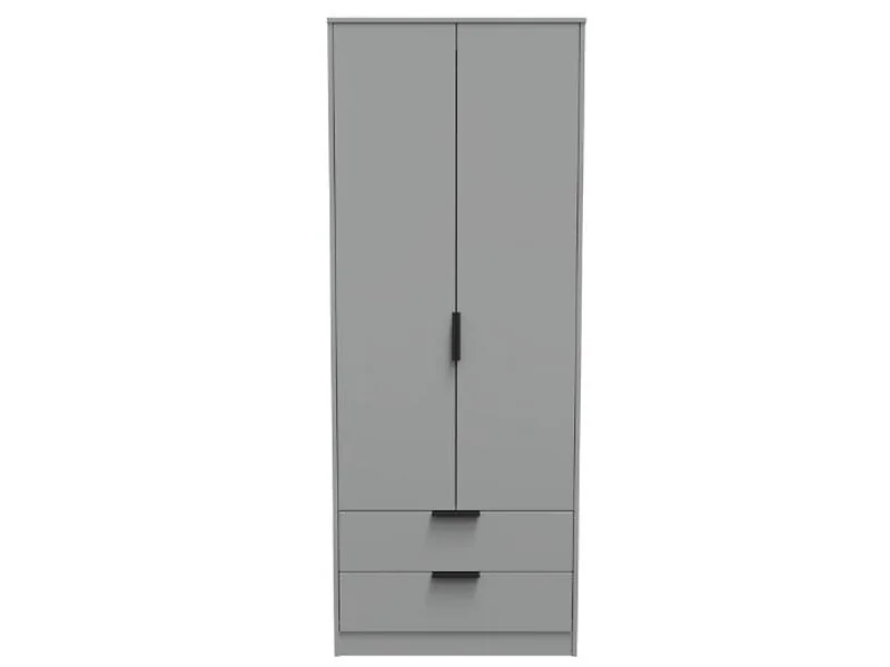 Scandinavian wardrobe with drawers and hanging rail