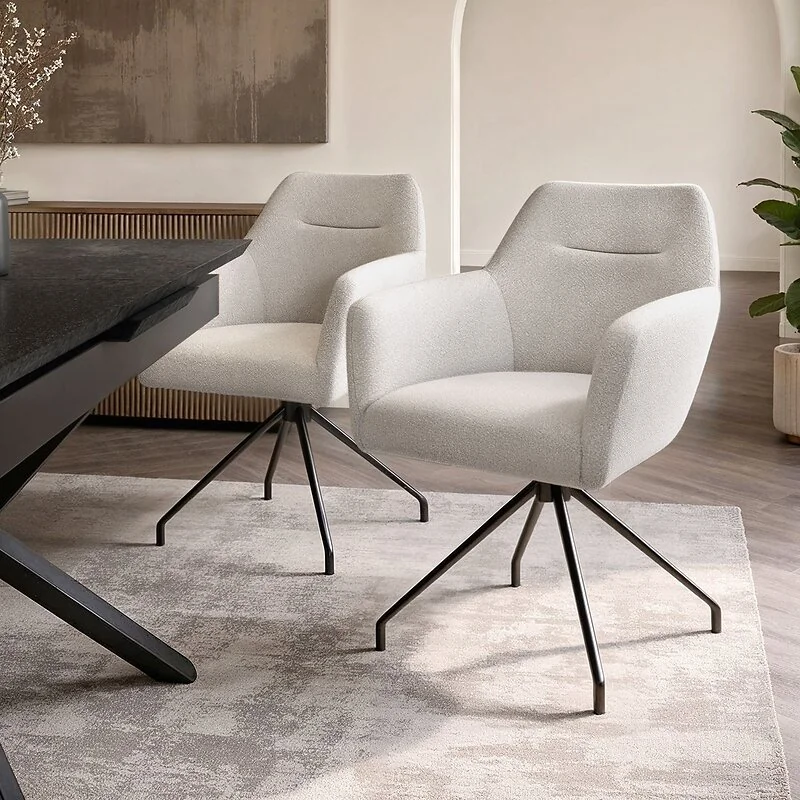 SOLACE+CO Lexi Extendable Dining Table with 6 Isla Chairs Cream image 3