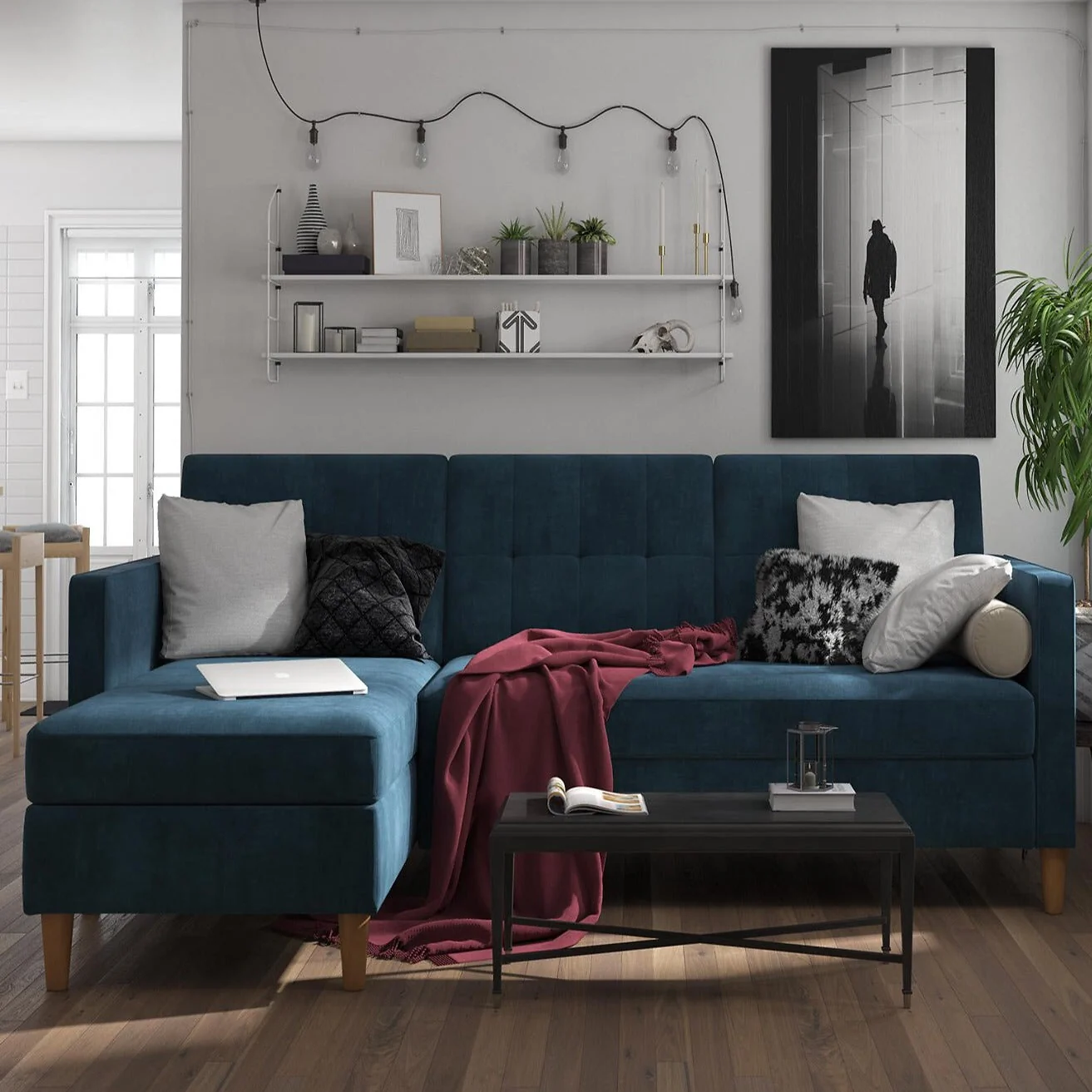 Dorel Hartford Sectional Sofabed Chenille