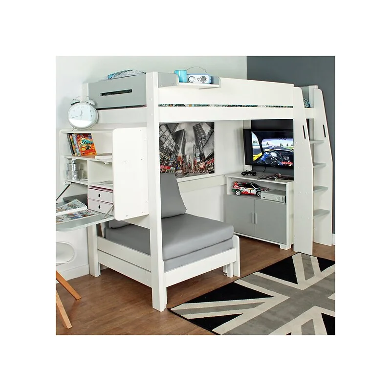Urban Grey High Sleeper 2 Bed with Sofa Bed