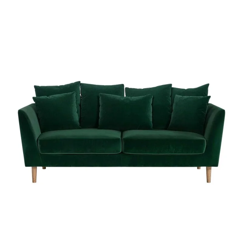 Flair Avery 3 Seater Scatter Back Bottle Green Velvet Sofa image 4
