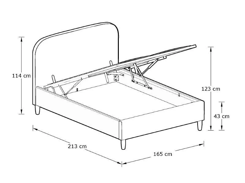 minimalist upholstered bed with hidden storage