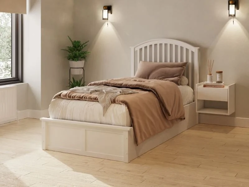 GFW Madrid Wooden Ottoman Storage Bed in White