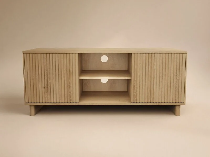 SOLACE+CO Velmor 120cm Ribbed TV Unit with Storage – view 8