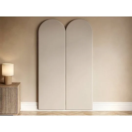 SOLACE+CO Cirrus Headboard Panels Single Beige Velvet