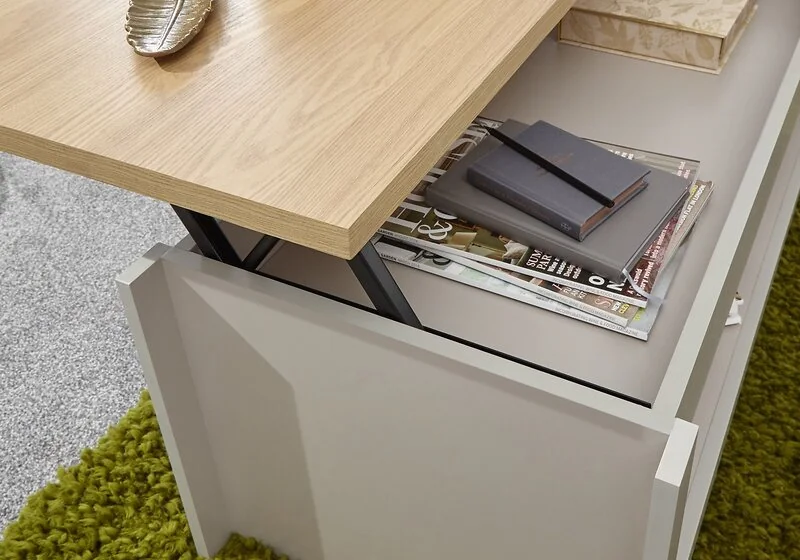Lift top coffee table with storage compartment