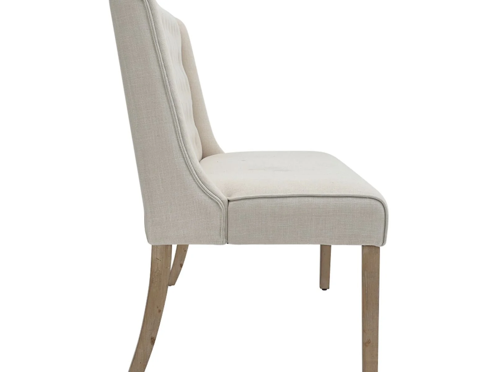 Living & Home Tufted Upholstered Dining Bench with Backrest Beige Linen Rubberwood – view 6