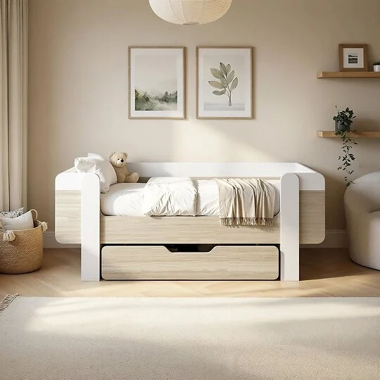Flair Alfie Wooden Toddler Bed White & Oak