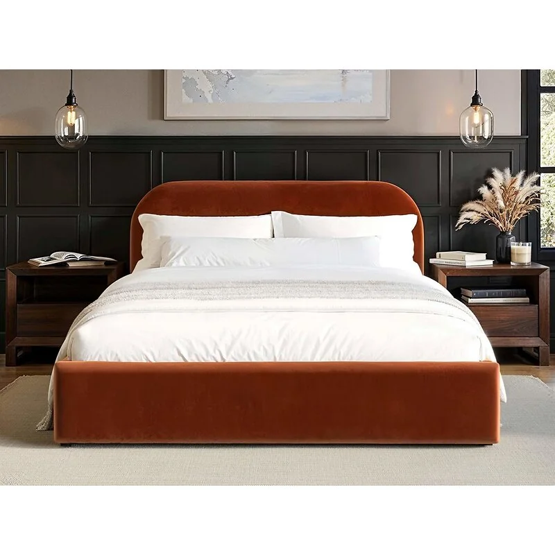 Flair Alba Burnt Orange Velvet Ottoman Bed image 3
