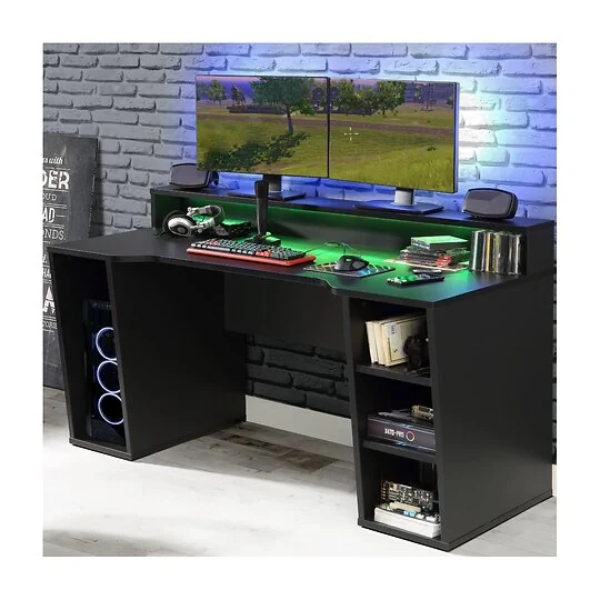 Flair Power X Black Computer Gaming Desk With LED Lights