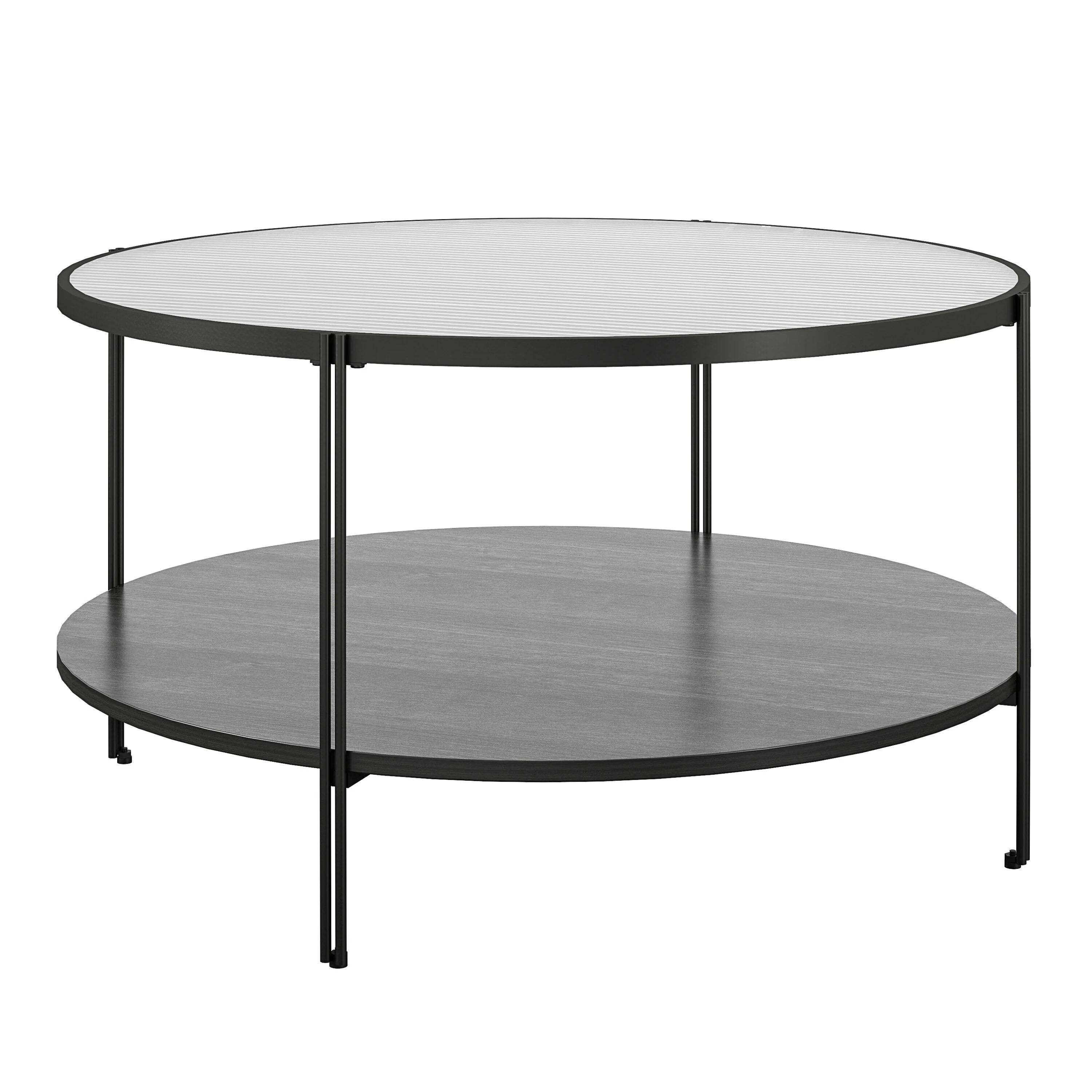 Dorel Wainwright Round Coffee Table Black Oak