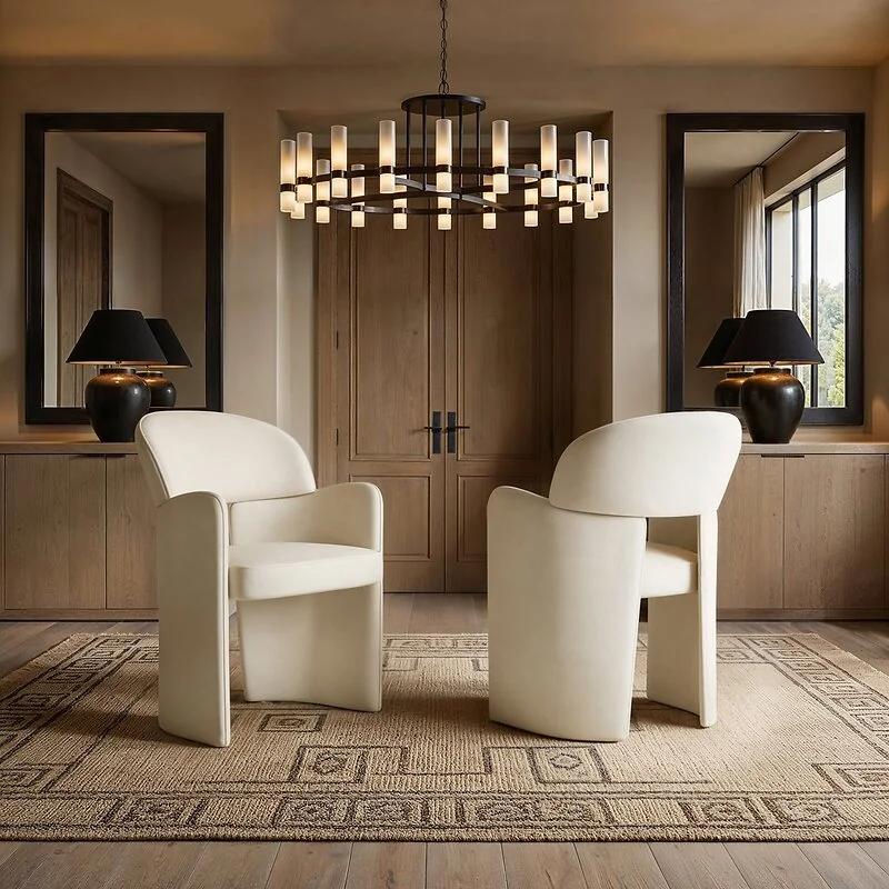 SOLACE+CO Estella Dining Chair Velvet  Beige image 2
