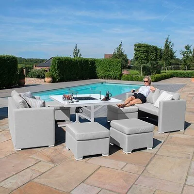 Maze Rattan Fuzion Cube Sofa Set with Fire Pit and Free Winter Cover image 9