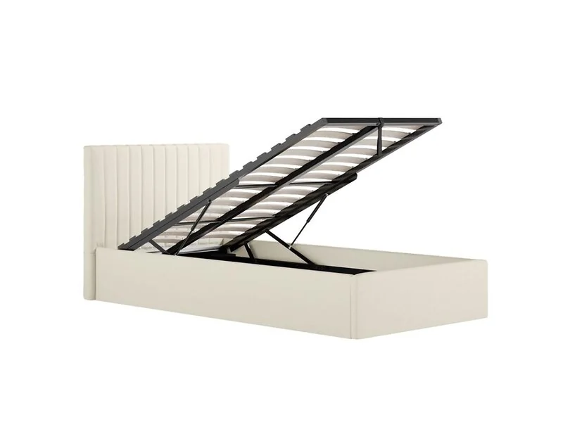 LPD velvet bed with fluted headboard and under bed storage - cutout