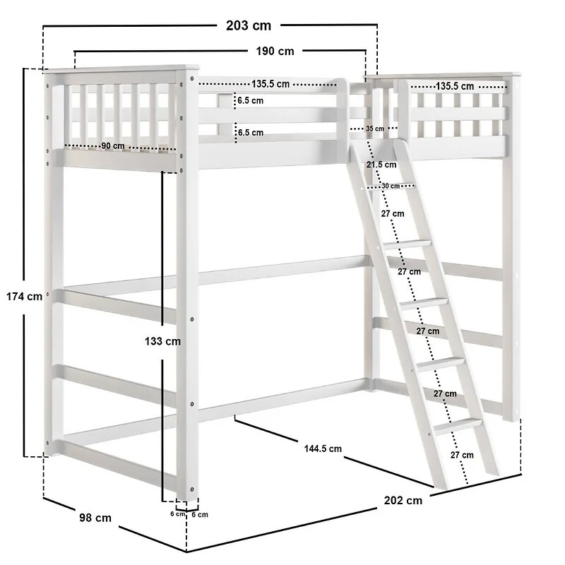 Flair Jules High Sleeper White – view 5