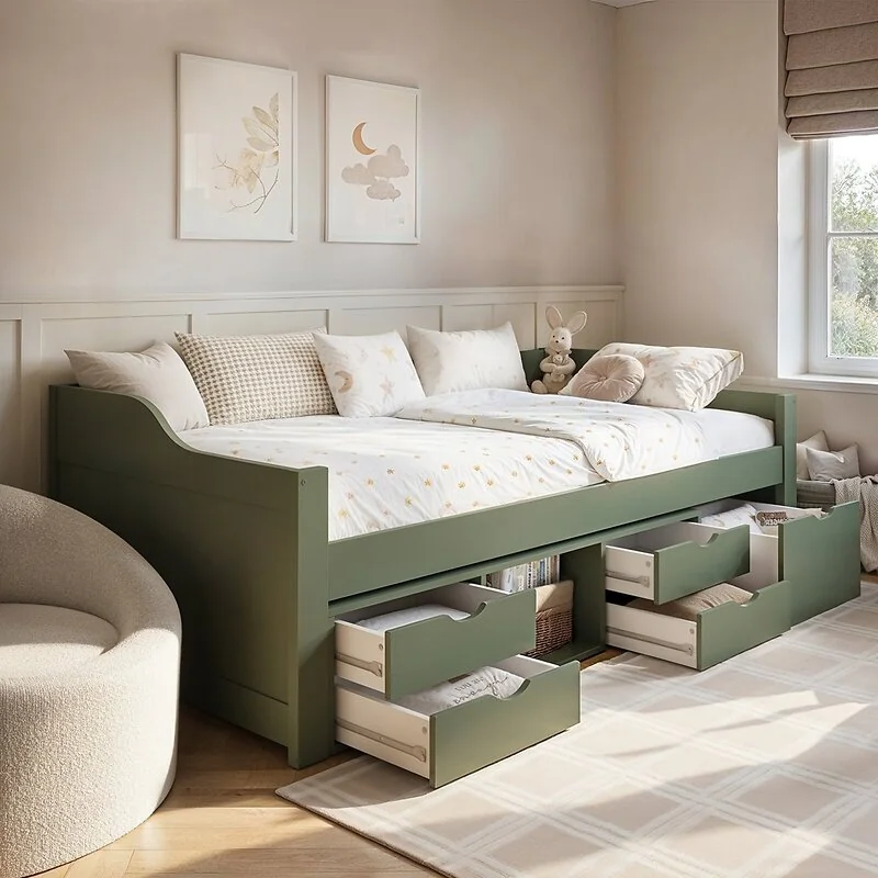 Flair Blair Low Sleeper Bed with Storage Green image 2