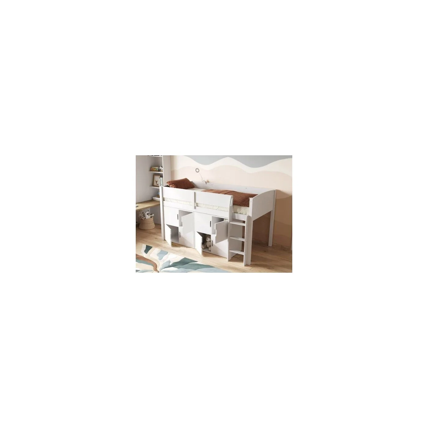 Flair Loop Midsleeper Bed Cube Unit Set White - 8 Doors