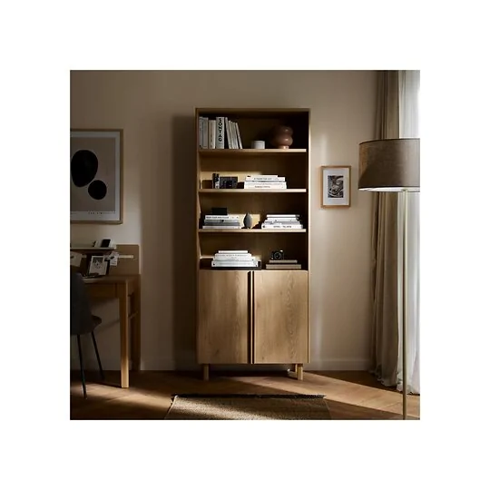 Vox Well Wide Bookcase with Storage Cabinet