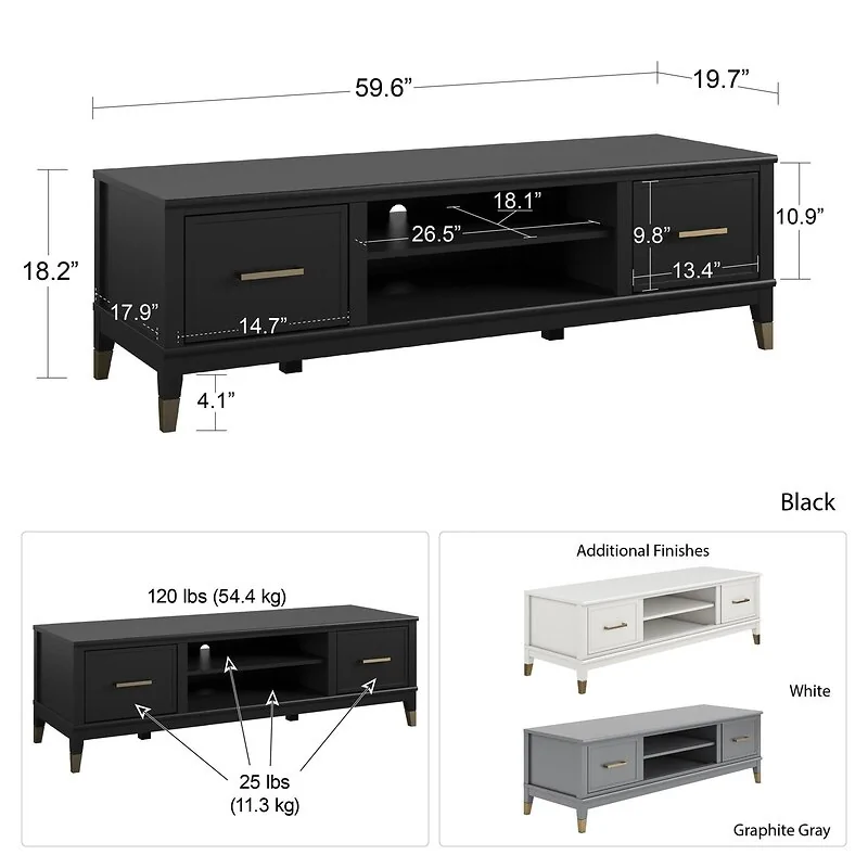 Dorel Westerleigh TV Stand 65 view 3