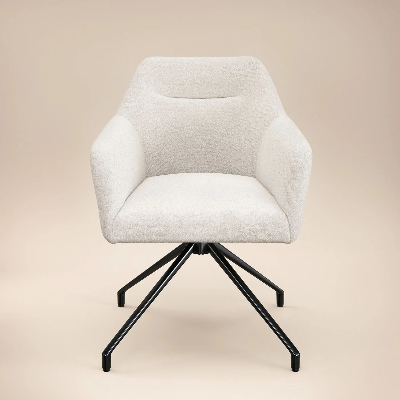 Solace+Co Isla Swivel Dining Chair Set of 2 Cream Boucle image 6