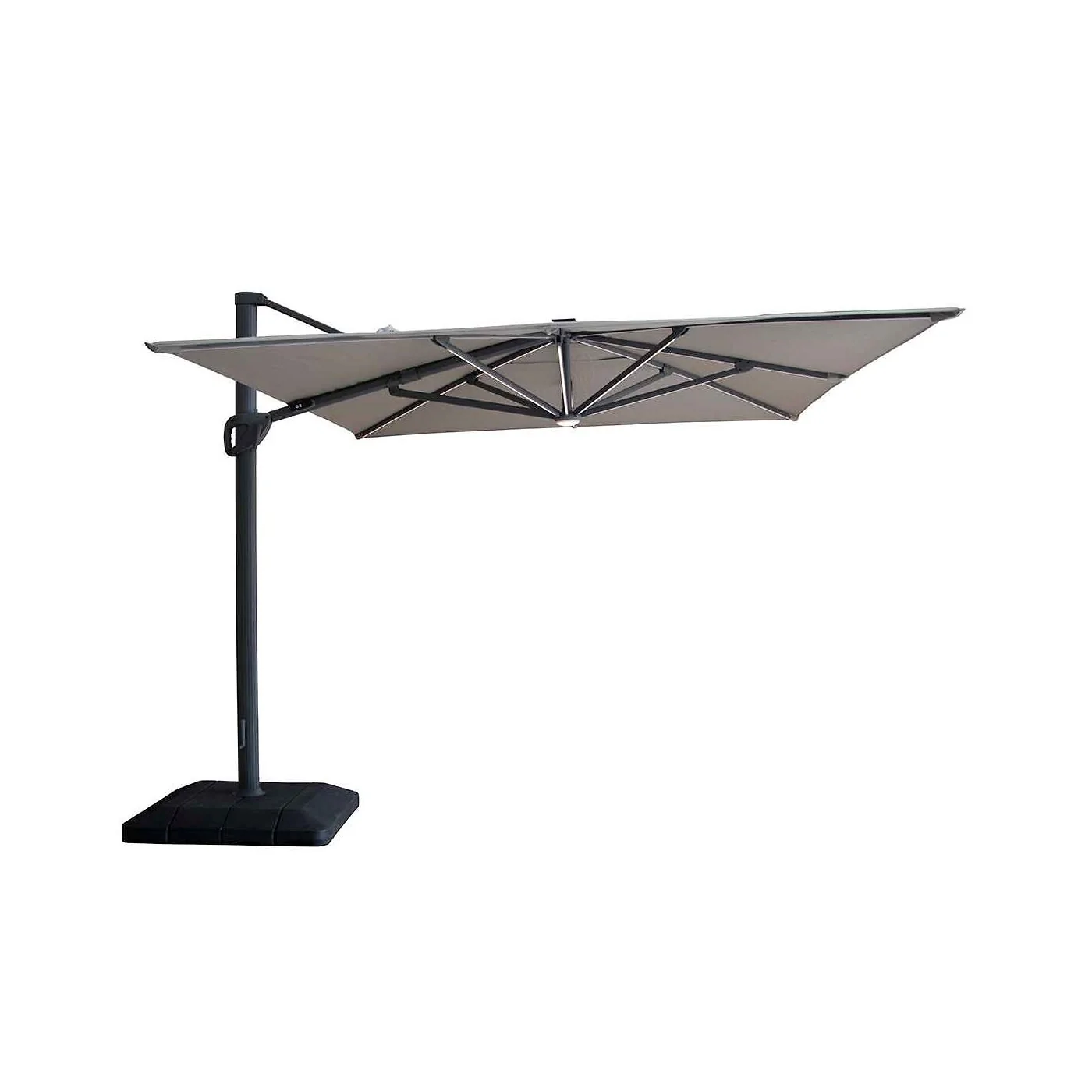 Maze Rattan Aramis LED 3m x 4m Rectangular Rotating Cantilever Parasol image 8