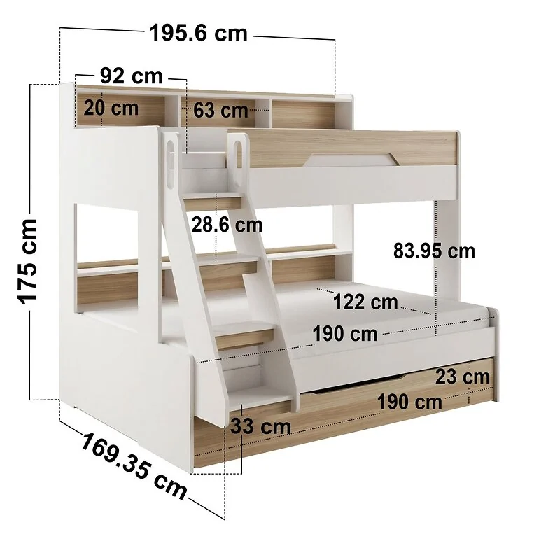 Flair Interstellar Triple Bunk Bed With Trundle image 5