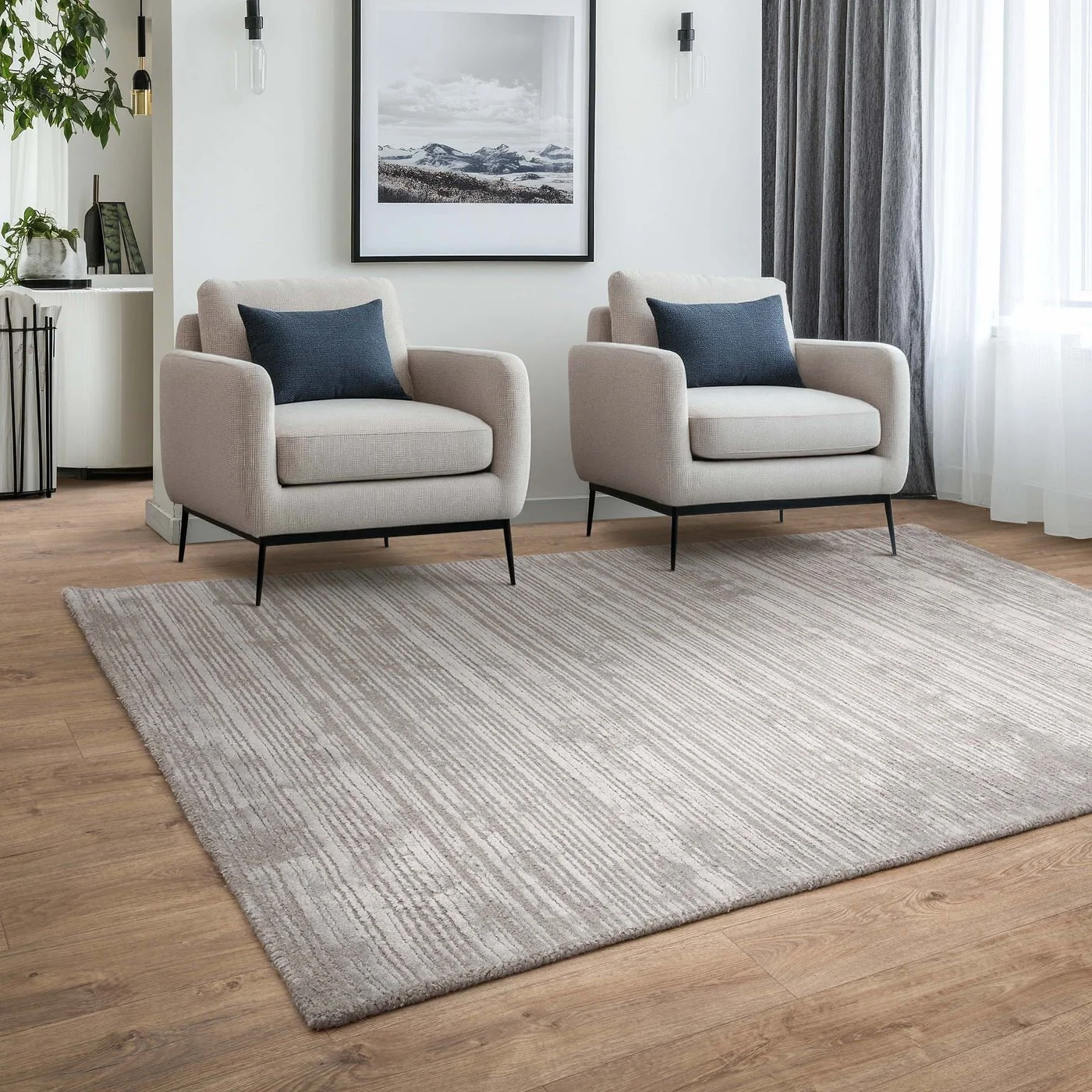 Asiatic London Henley Silver Hand Woven Wool Rug image 2