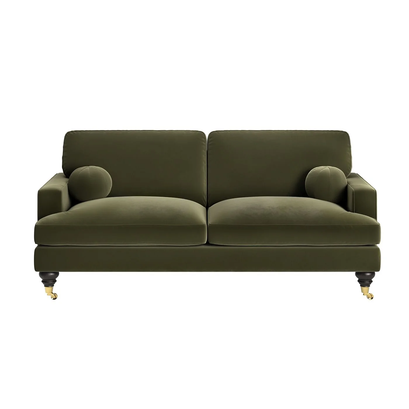 SOLACE+CO Addison 3 Seater Sofa with Caster Legs Green Velvet image 5