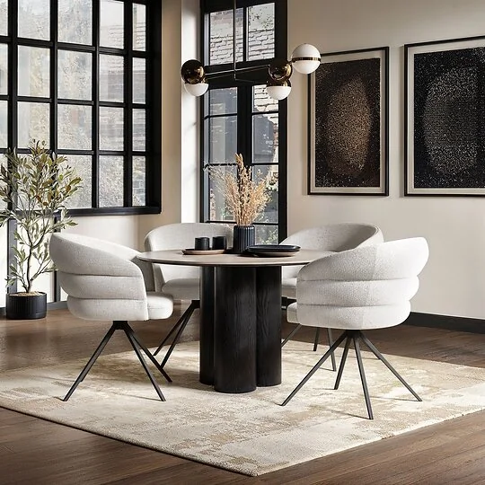 SOLACE+CO Deko Dining Table with Eira Chairs Set of 4