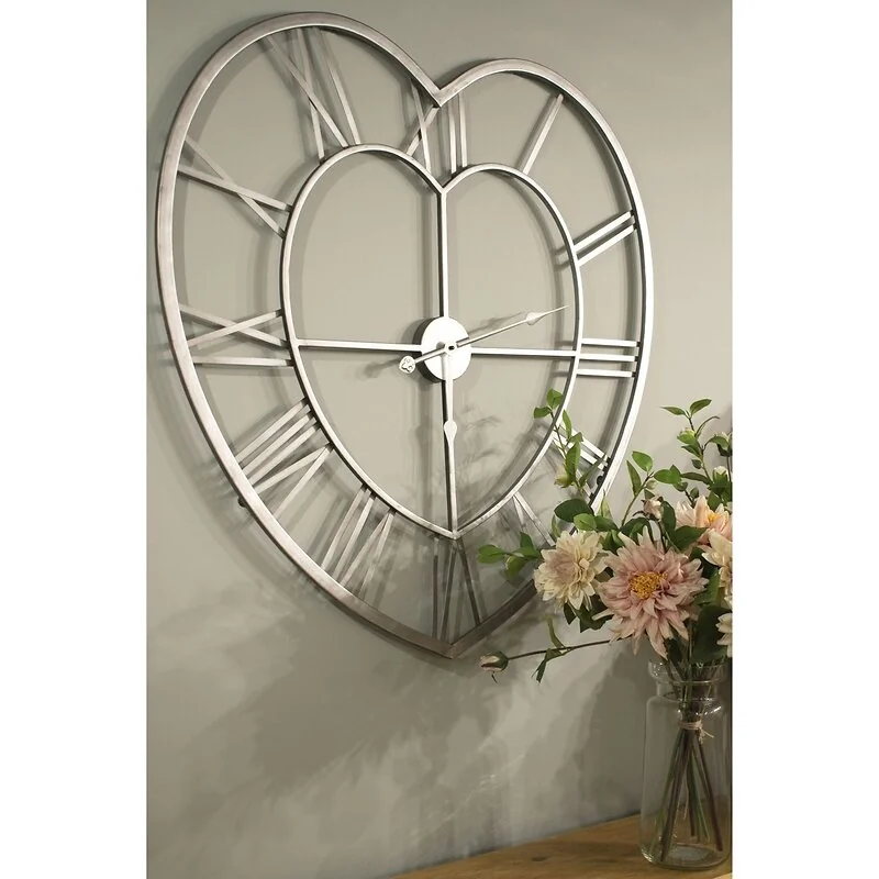 Silver Heart Skeleton Wall Clock image 5