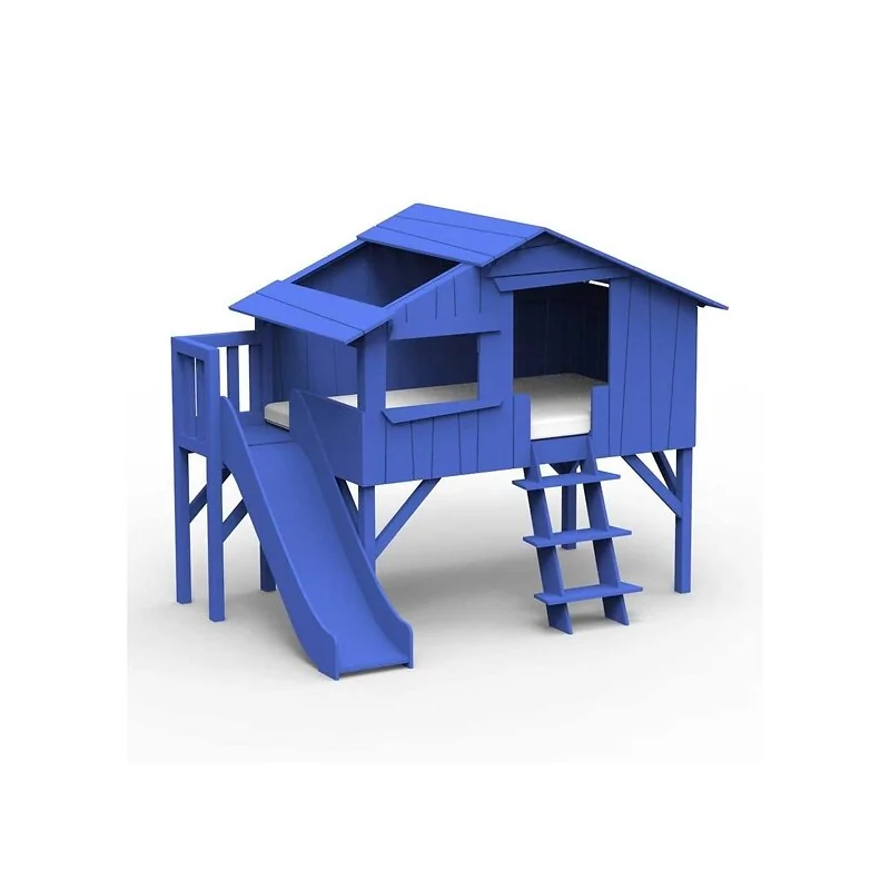 Mathy by Bols Original Treehouse Cabin Bed with Platform & Slide in 3 Sizes & 26 Colours image 7