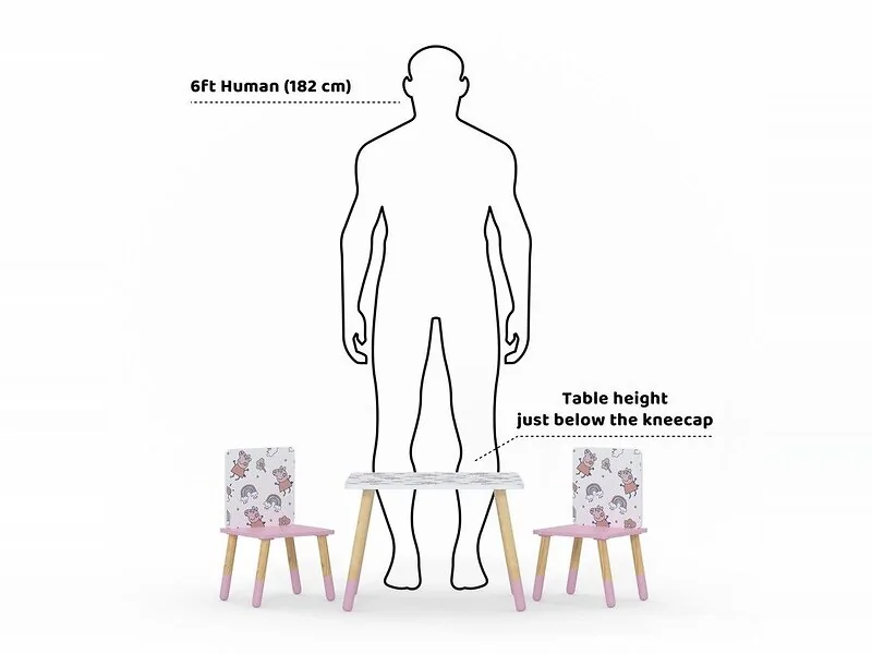 Kidsaw Peppa Pig children’s table and two chairs